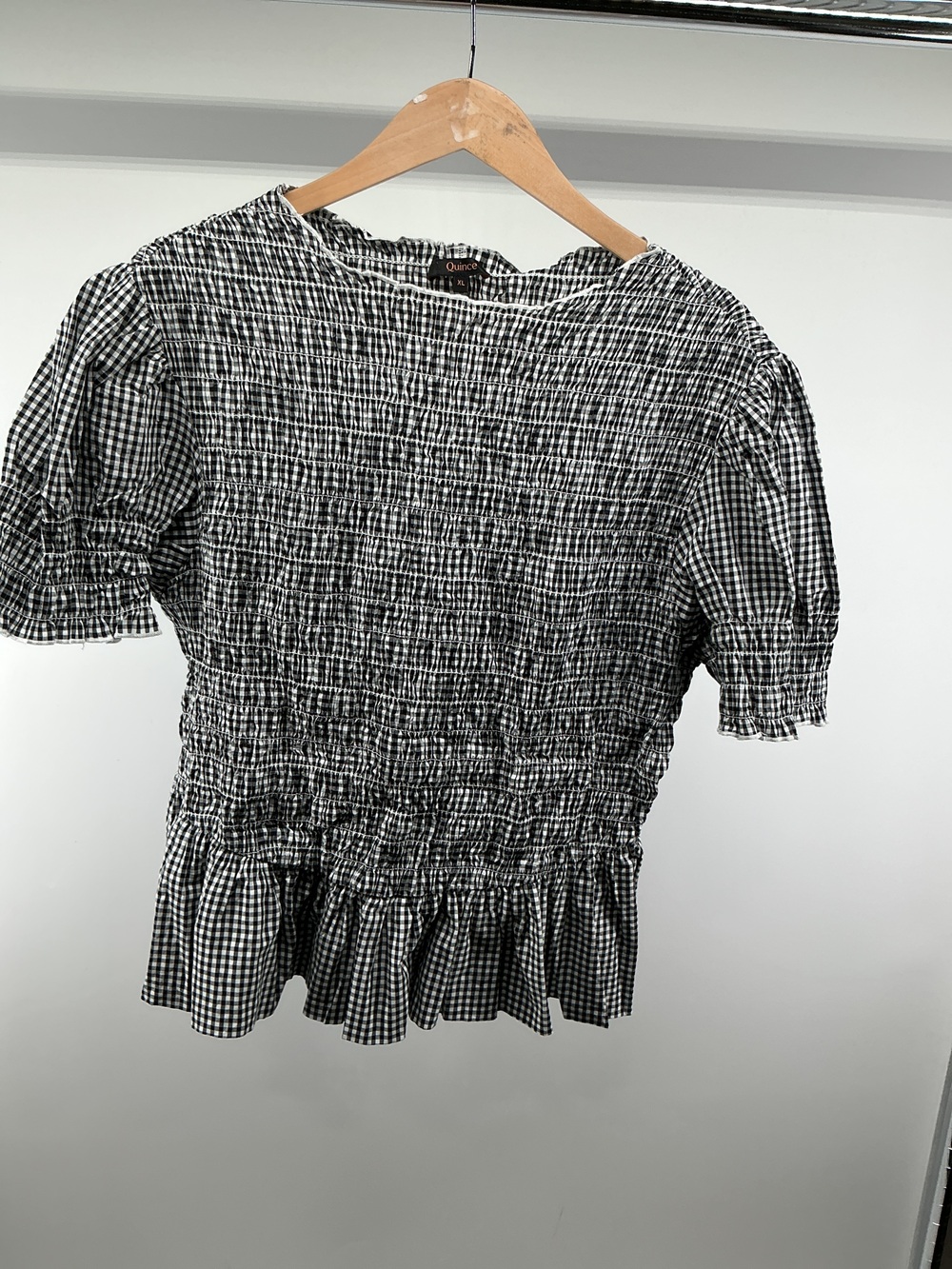 Cotton Viscose Voile Smocked Peplum Top